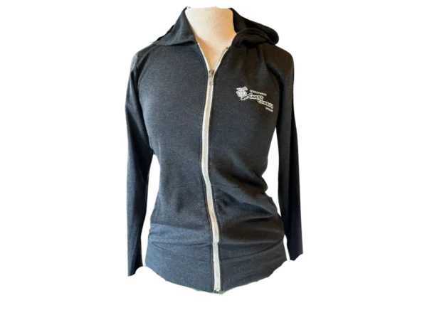 Dark Grey Honest Charley Zip Up Lightweight Hoodie - Image 2